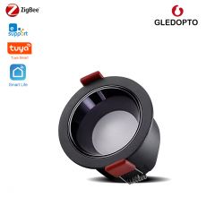 Gledopto GL-D-001P Zigbee Pro (Zigbee 3.0 + RF prijímač) inteligentné vstavané LED stropné svietidlo (450 lumenov. IP33), s čiernym rámom