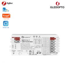 Gledopto GL-C-201W Tuya Wi-Fi inteligentný 5-v-1 RGBCCT LED ovládač (12V-24V)